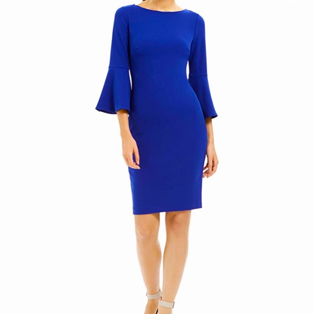 Calvin Klein Bell Sleeve Sheath Dress